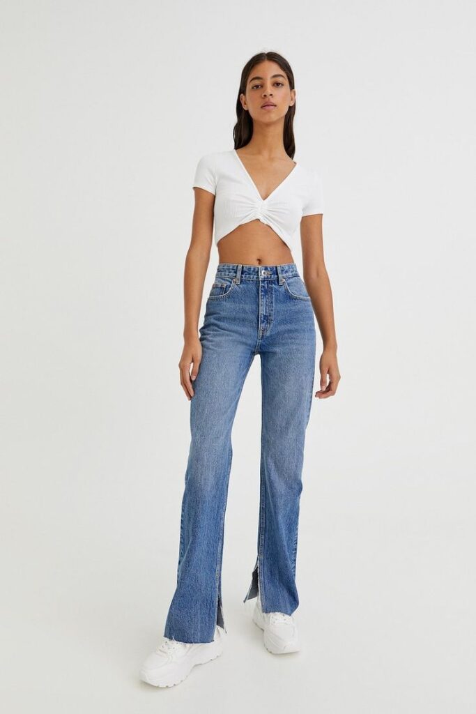 straight high waisted jeans